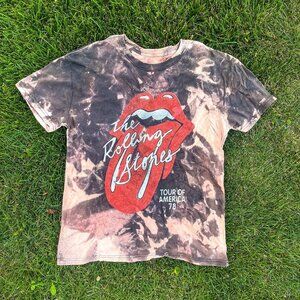 NWOT Women's Rolling Stones Bleach Dye Band T-Shirt